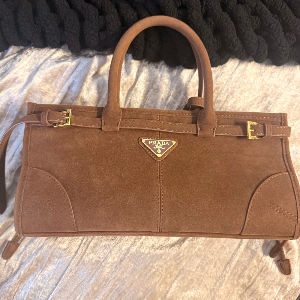 Prada Brown Suede Women's Bag